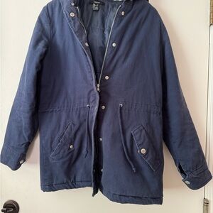 Men's Navy Hooded Jacket